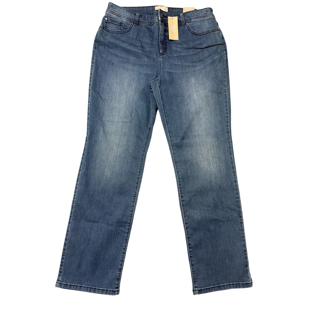 Chico's Straight Leg Jeans Womens 12 (2) Blue NWT Fabulously Slimming Denim
